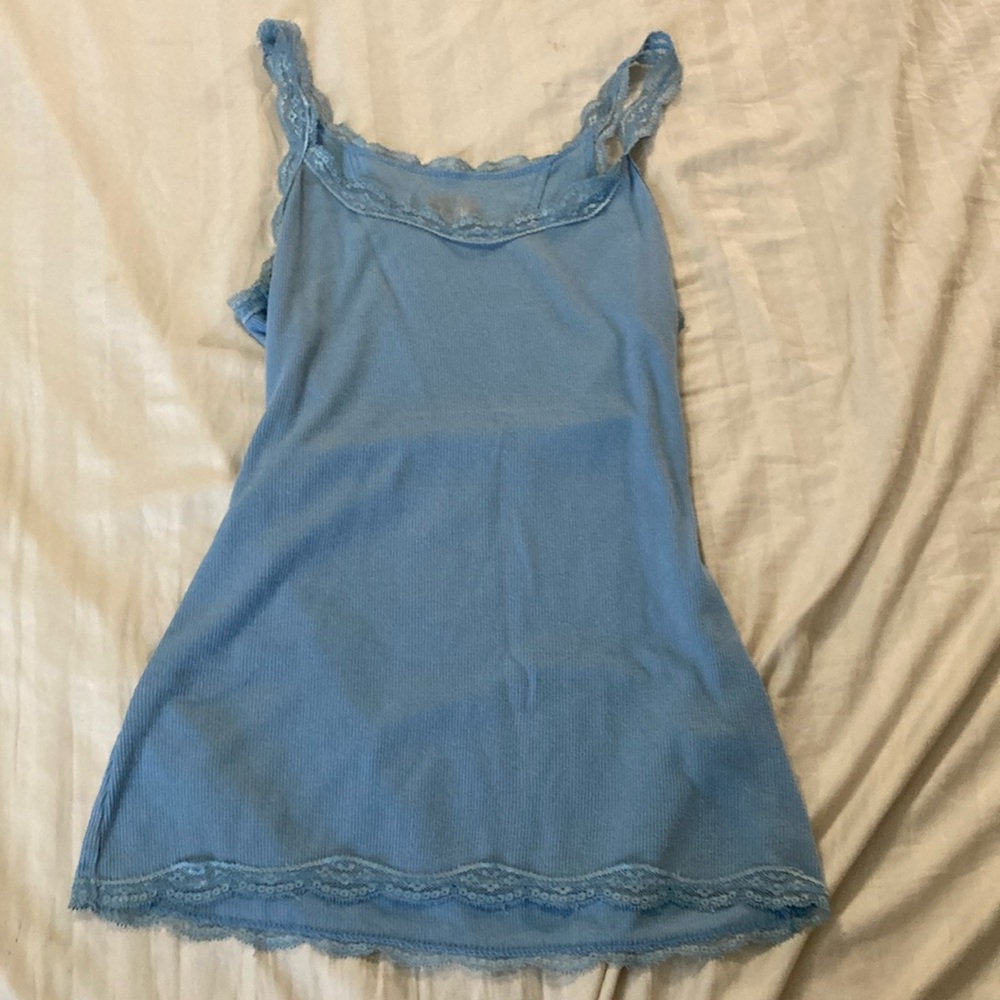 Converse Blue Sleeveless Lace Camisole